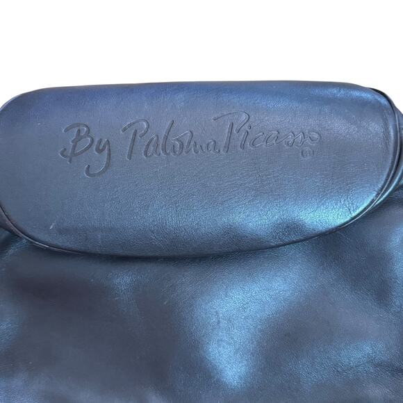 Paloma Picasso Dark Brown Leather Crossbody Purse Gold Logo Made in Italy - Picture 6 of 15